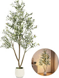 TNELTUEB 6FT Artificial Olive Tree Indoor with Lights & Planter