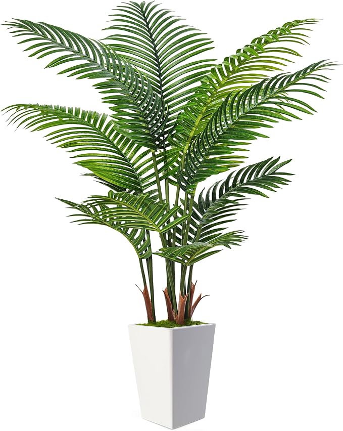 6FT Artificial Palm Tree, Tall Faux Palm Tree Indoor with Fake Plants Tall